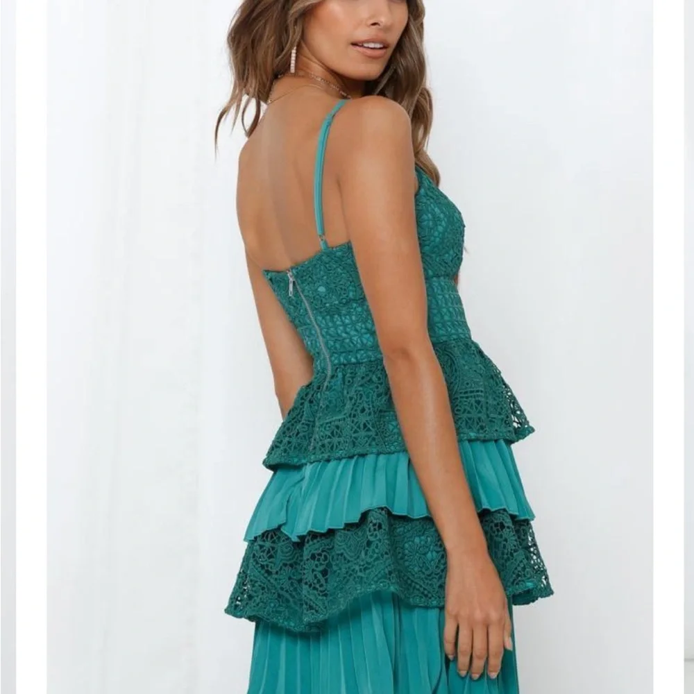 MOSSMAN *Change of Heart*  Lace Mini Dress | Jade Green |  US Size 2 | NWT - Picture 5 of 16